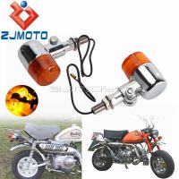 Chrome Turn Signal Lights Motorcycle Metal Turn Signal Indicator Light Amber 12V 10W Bulb Blinker Lamp For Honda Suzuki Yamaha