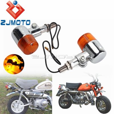Chrome Turn Signal Lights Motorcycle Metal Turn Signal Indicator Light Amber 12V 10W Bulb Blinker Lamp For Honda Suzuki Yamaha