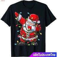 ผ้าฝ้ายแท้SKTT1 เสื้อยืดกีฬา Dabbing Santa Christmas Tree Lights Xmas Gifts Boys Kids Dab T-Shirt Popular T-shirtsS-4XL