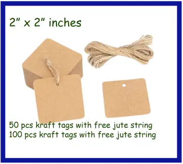 100Pcs Blank Kraft Jewelry Price Label String Price Tags Gift Cards With  String 20m