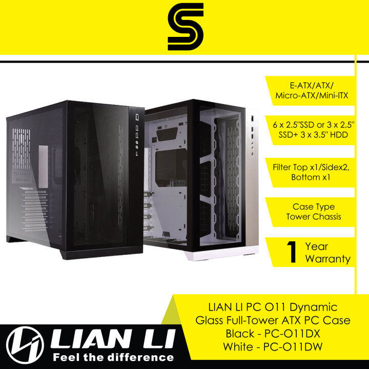 LIAN LI PC O11 Dynamic Glass Full-Tower ATX PC Case - Black - PC-O11DX ...