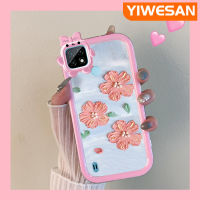 JIUMOO เคสสำหรับ Xiaomi MI Realme เคส C21มุกแวววาวลายดอกไม้เลนส์หลายสีเคสมือถือผู้หญิงสวยกันกระแทกเคสทนต่อการขีดข่วน