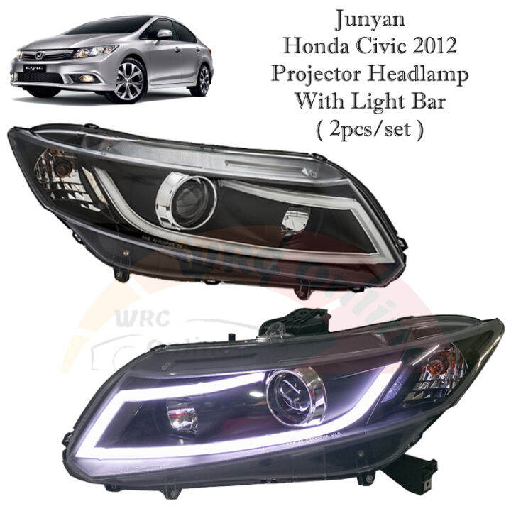 Junyan Honda Civic 2012 Projector Headlamp With Light Bar Lazada