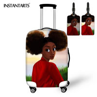 INSTANTARTS Pretty Cartoon Unique Black Girl Magic Luggage Protection Cover Suit for"18-30"Inch Baggage Case Travel Suitcase Bag