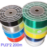 เส้นผ่านศูนย์กลางภายนอก3มม. เส้นผ่านศูนย์กลางภายใน2มม. PU3 * 2 200ม. ความยาว TPU Air Hose Tube Clear Blue Red Pneumatic Air Compressor Air