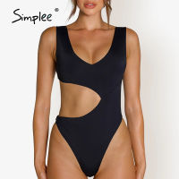 Simplee Sexy swimsuit women High cut swimwear female Hollow bathing suit Brazilian bikini Mujer Summer white bodysuit Monokini