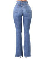 High Waist Flare Jeans For Women Summer 2023 Skinny Bell Bottom Jean Pants Woman Button Lady Sexy Push Up Denim Trousers Spring