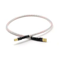 【Big-Sales】 Nordost Valhalla 7 Strands สาย USB ข้อมูลเสียงสาย USB ชุบเงินไฮไฟ USB Type A ถึง B สายเคเบิล