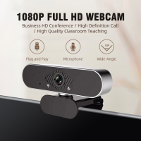 Q20 1080P HD เว็บแคมเสียบ USB 120องศามุมมองกว้างมุมมองเว็บแคม dengan Mikfon Roterbina Dalam untuk PC PC Mac แล็ปท็อปเดสก์ท็อป