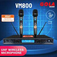 [gola] Wireless Microphone ไมโครโฟนไร้สายคู่ VM-800 ไมโครโฟนไร้สาย ช่วงรับ UHF 80 ม ไมโครโฟนโลหะป้องกันการหล่น ไม่มีเสียงดังเสียงดีเช่นเดียวกับ LISA (จัดส่งที่รวดเร็ว)