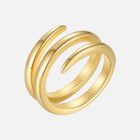 ENFASHION Spiral Line Rings For Women Gold Color Simple Ring Fashion Jewelry Stainless Steel 2021 Party Bague Femme R214087