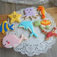 【❉HOT SALE❉】 zhangjunbo 8ชิ้น/เซ็ตพลาสติก Diy Ocean คุกกี้แม่พิมพ์ตัดบิสกิตเค้กขนมอบ Fondant แม่พิมพ์เครื่องตัดแสตมป์เค้กเครื่องมือตกแต่ง