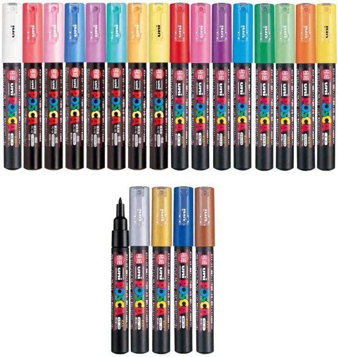1pcs-uni-posca-colores-อะคริลิค-marker-ปากกา-pc-1m-plumones-rotuladores-pop-โปสเตอร์ปากกา-graffiti-โฆษณาโรงเรียนอุปกรณ์ศิลปะ-yrrey