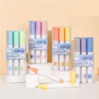 Color Changing Glitter Pen Metallic 3 Colors Highlighter Set Large Capacity Chisel Tip Marker Pen For Office School