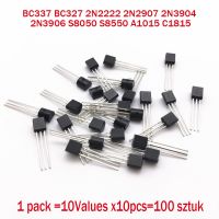 ✹☌▣ 100PCS Transistors set Pack BC337 BC327 2N2222 2N2907 2N3904 2N3906 S8050 S8550 A1015 C1815 TO-92 10Values x10pcs Transistor kit