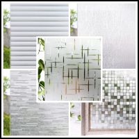 Window Privacy Film Decor Opaque Non Adhesive Frosted Window Sticker Stained Cling Glass Film Removable for Bathroom Shower Door