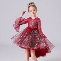 ZZOOI LZH Christmas Kids Party Dress For Girls Embroidered Dress Fower Girls Wedding Party Princess Dresses Children Clothes 4-12 Year