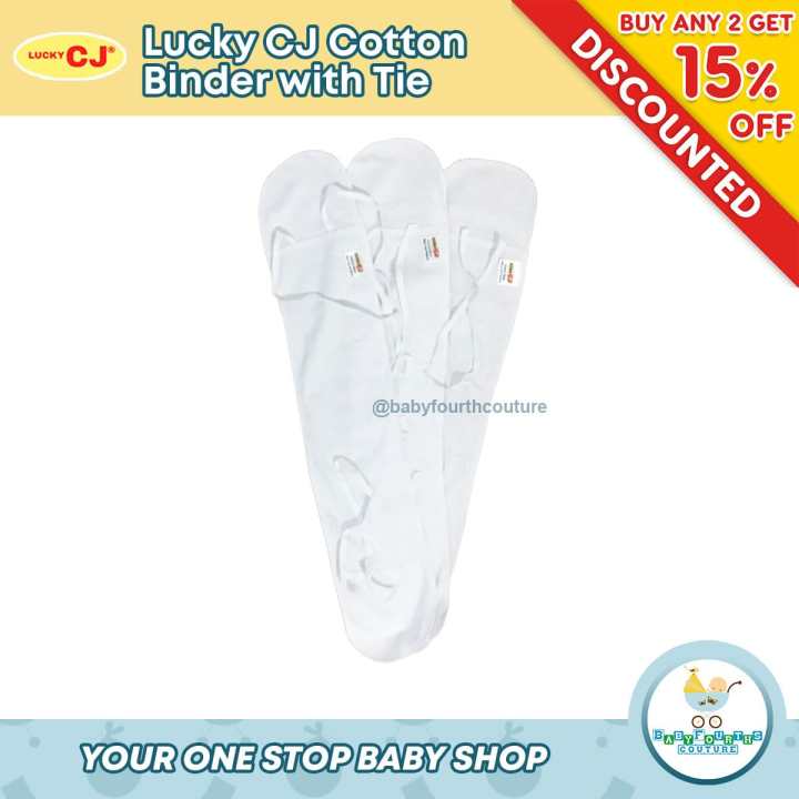 Lucky CJ Overlap Bigkis for Newborn Baby Belly Binder with Tie (Pack of