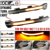 ไฟกระพริบกระจกด้านข้างแบบไดนามิกไฟสัญญาณเลี้ยว LED 2ชิ้นสำหรับ VW Golf 7 MK7 7.5 GTI R Sportsvan Touran L II Eudm3f