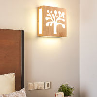 Japan Style Solid Wood Wall Lamps Square Sconce LED Wall Lamp for Living Room Bedroom Bed lamp bathroom Home Aisle Light Fixture