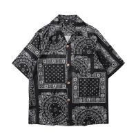 Japanese summer short-sleeved shirt male restoring ancient ways the new popular logo loose hip hop lovers leisure coat mens and womens port of agitation