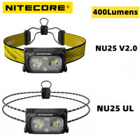 NITECORE NU25 UL V2ไฟหน้าแบบชาร์จไฟได้400Lumens Dual Beam ติดตั้ง Spotlight Floodlight ไฟหน้าน้ำหนักเบาพิเศษ