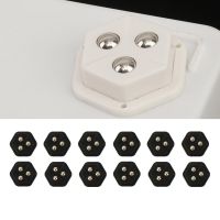 Universal Pentagon Mini Caster Wheels 360 Degree Rotation Self Adhesive Appliance Sliders Stainless Steel Black