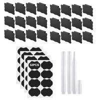 24PCS Labels for Storage Bins, for Storage Bins Pantry Labels Clip Label Holder Removable with 3 Chalk Marker Black