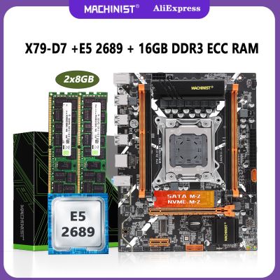 MACHINIST X79 Motherboard Set LGA 2011 Kit Xeon E5 2689 CPU Processor 2X16=32GB DDR3 ECC RAM Memory Nvme M.2 M-ATX SATA Z9-D7