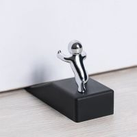 Zinc Alloy Kongfu Man Door Stopper Rubber Door Stop Safely Anti-collision Rubber Non-slip Bases Stopper for Door Door Hardware