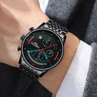 ZZOOI 2022 NIBOSI Fashion Casual Men Watches Stainless Steel Mens Wrist Watches Waterproof Quartz Calendar Display Men Watches