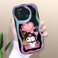 Kingsons เคสสำหรับ Realme C1 C11 C12 C17 C20 C20A ลายการ์ตูน Kuromi เคสโทรศัพท์น้ำมันครีมพื้นขอบคลื่นเคสซิลิโคนนิ่มเคสป้องกัน