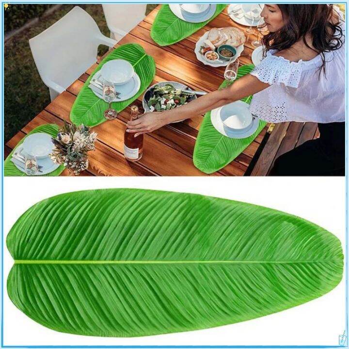 COD Artificial Banana Leaves Placemat Large Tropical Leaves Placemat