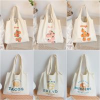 hujik กระเป๋าผ้ามินิมอล 6 ลายสกรีน ขนาด 38x31cm กระเป๋า Tote