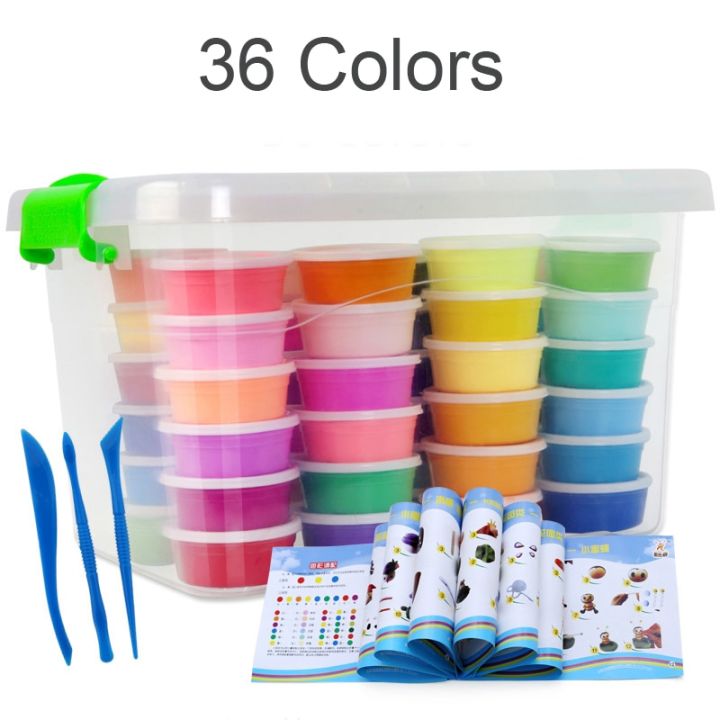 ดินเหนียว24-36สีสำหรับบ้านเด็กแป้งของเล่นของเล่นเด็กโคลนพ่อแม่แห้งดินน้ำมันสำหรับเด็ก