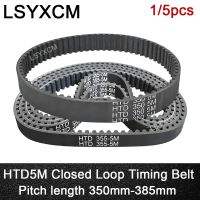 ☃☏❏ HTD 5M Timing Belt 350/355/360/365/370/385mm Length 10/12/15/20/25mm Width 5mm Pitch Rubber Transmission synchronous Pulley belt