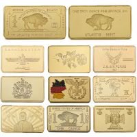 Gold/silver Gold Clad Bullion Bar Ingot Gold Layered Metal Art Bar Commemorative Coin Souvenir Gifts for Collection