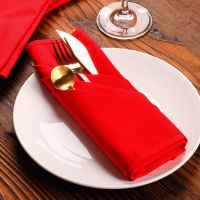 NP016 High quality washable Red black white 6pcs/ lot wedding home hotel 45cm*45cm cotton table napkin