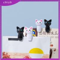 CHIZH 8pcs/Set ไม้หนีบผ้า คลิปปิดผนึกขนม มัลติฟังก์ชั่ แมวน่ารักๆ คลิปกันลม น่ารักน่ารักๆ พลาสติกทำจากพลาสติก หมุดปักผ้า ของใช้ในครัวเรือน