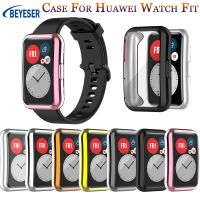 TPU Soft Protective Cover For Huawei Watch Fit Case Full Screen Protector Shell Bumper Plated Classic Cases For Huawei Watch Fit