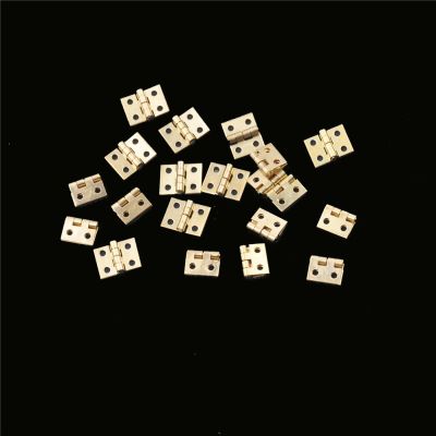 20pcs 8mmx10mm Cabinet Door Hinges  Brass Plated Mini Hinge Small Decorative Jewelry Wooden Box