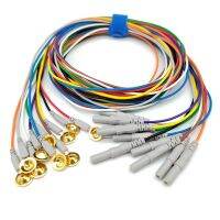 【hot】✱  10PC Color brain electrode EEG wire conductance 10 starting gold-plated disk mounted wires DIN1.5mm