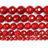 Fctory Price Natural Stone AA Quality Faceted Red Coral Round Beads 16 Strand 6 8 MM Pick Size For Jewelry Making