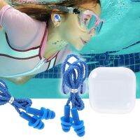 Silicone Earplugs Swimming Diving Waterproof Anti-noise Soft Ear Plugs For Kids Adults With Rope