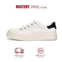 ♦☼ MISTERY รองเท้าผ้าใบสีขาว พื้นฟองน้ำ รุ่น BEACH สีขาว（MIS-8969）