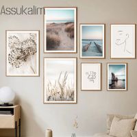 【cw】 Print Pictures Reed Pampas Wall Mountain Canvas Posters Lake Paintings Poster Room ！