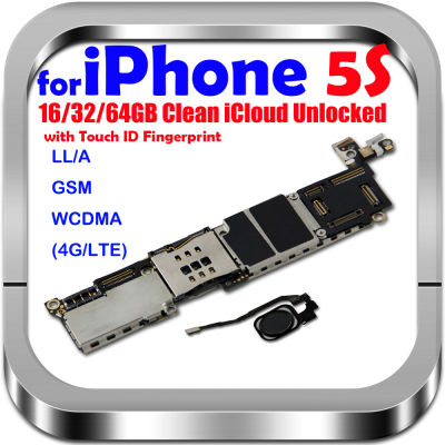 Full unlocked for iphone 5S Motherboard16GB32GB64GB,100 Original for iphone 5S Mainboard withNo Touch ID,Free iCloud