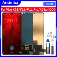 Ansimba 6.41 "OLED สำหรับ Vivo X23/V11/V11 Pro/X21s/IQOO ชิ้นส่วนจอสัมผัสแอลซีดีของเครื่องแปลงดิจิทัลสำหรับ VIVO X23 V11 V11 Pro X21s Vivo IQOO อะไหล่ LCD