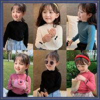 Korean Version Ready Stock Pure Cotton Boys Girls Childrens Clothing Long-Sleeved Tops Bottoming Shirts Children Thin Clothes T -