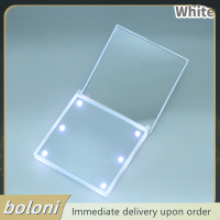 ? boloni 1ชิ้น6โคมไฟ LED กระจกแต่งหน้าพับได้สำหรับผู้หญิงไฟเครื่องสำอางสำหรับผู้หญิงพับได้พกพาสะดวกกระจกกระเป๋าขนาดกะทัดรัดเครื่องมือแต่งหน้า